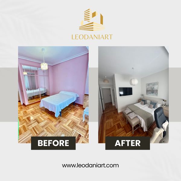 Dormitorio – pintura y renovación – trabajo de Leodaniart